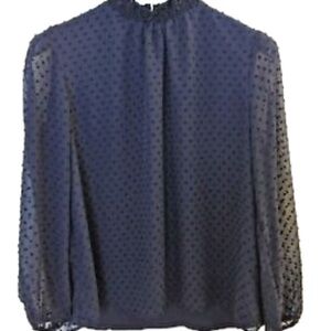 Gibson Top Women 2XL Black Pullover Swiss Dot Smock Victorian Sheer Whimsigoth